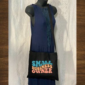 Small Business Owned Crossbody Messenger Canvas Tote Bag with Long Straps